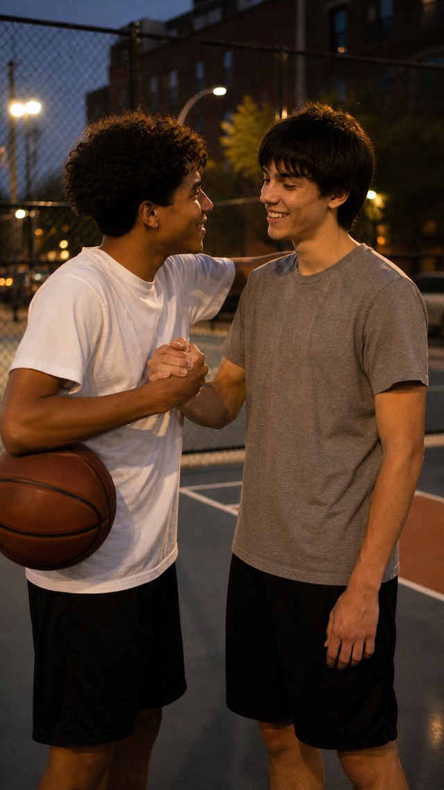 Two players shaking hands after the debate